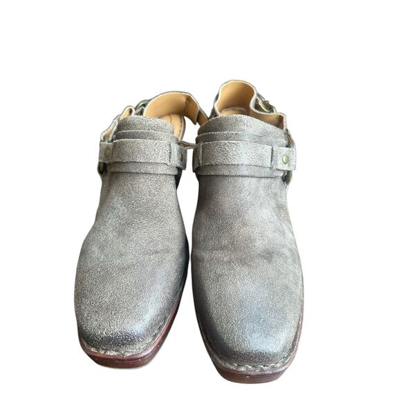 BORN HUDSON Taupe leather Distressed slingback clog squared toe. Size-10 - Picture 2 of 6